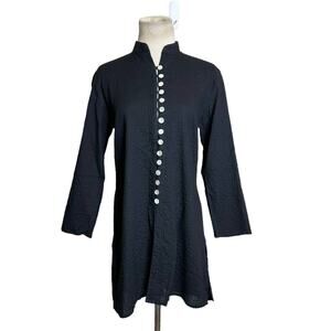 Kemble Palm Beach Black Classic Tunic Blouse size M